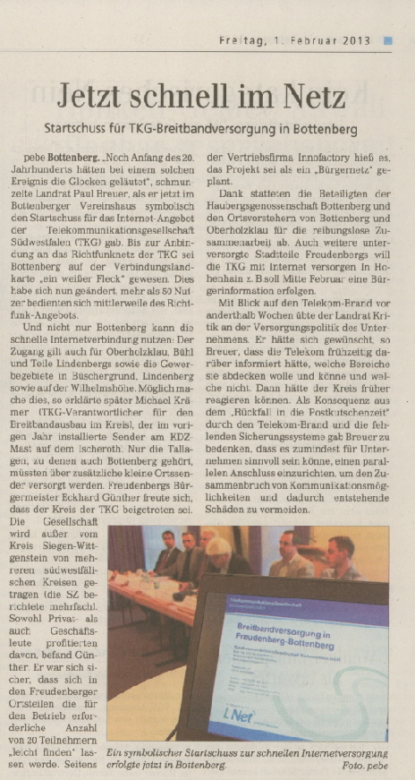 Bericht Siegener Zeitung