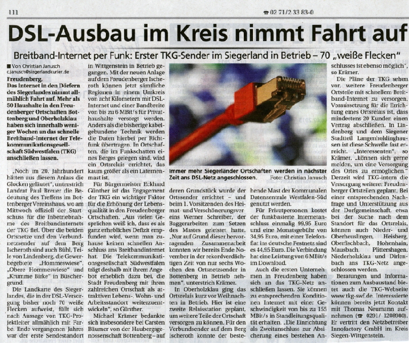 Bericht Siegerlandkurier L-Net